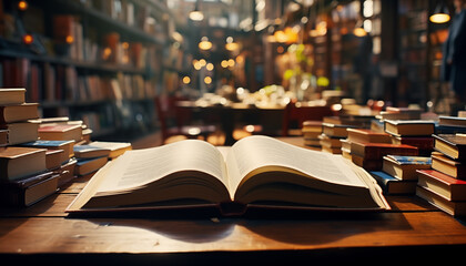 Fototapeta premium book on the background of a bookstore. 
