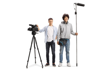 Team of boom and camera operators with recording equipment © Ljupco Smokovski