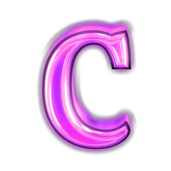 Glowing purple symbol. letter c