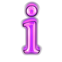 Glowing purple symbol. letter i