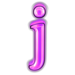 Glowing purple symbol. letter j