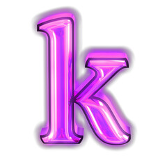 Glowing purple symbol. letter k