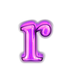 Glowing purple symbol. letter r