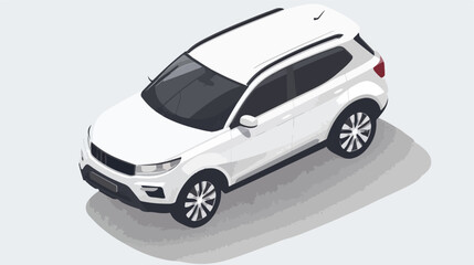 Fototapeta na wymiar Realistic Vector Isolated White Car Sport SUV 