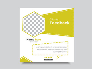 Client  feedback review or testimonial layout vector.