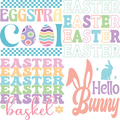 Happy Easter Bundle design, Christian Easter bunny Bundle, Retro Easter Cut Files Cricut, Good for Happy Easter tshirt design