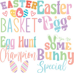 Happy Easter Bundle design, Christian Easter bunny Bundle, Retro Easter Cut Files Cricut, Good for Happy Easter tshirt design