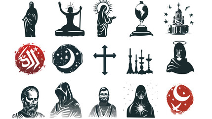 Religion design over white background vector illustration - obrazy, fototapety, plakaty
