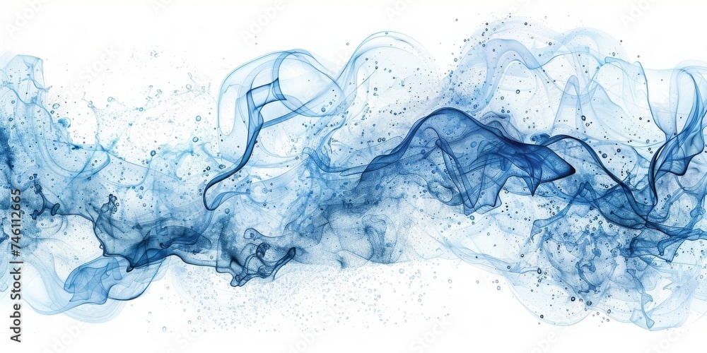 Aufkleber apturing the serene and ethereal dance of ink in water as an abstract art form, generative ai