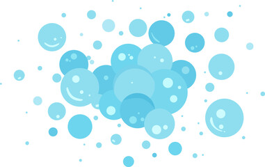 Soap water bubble, cartoon foam, blue bath shampoo suds splash. Laundry, wash, clean underwater icon isolated on white background. Soda, carbonated funny vector illustration
