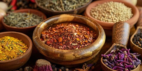 Fototapeta premium spices in a bowls