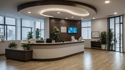 Hall of an empty clinic modern