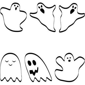 A set of six ghosts