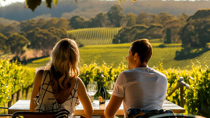 A couple attending a wine tasting in a picturesque (2)