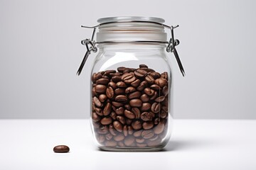 Jar filled with coffee beans