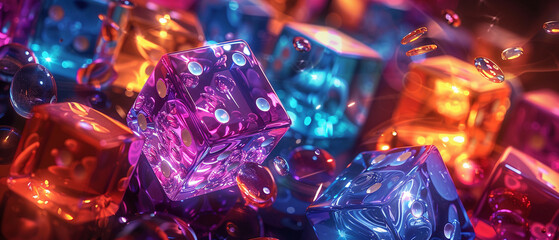 Experience the thrill of gemstone gambling as players roll the dice in a quest for riches beyond imagination Each gem holds the promise of wealth and excitement, drawing the player deeper into the - obrazy, fototapety, plakaty