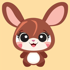 cute rabbit with, vector illustration kawaii