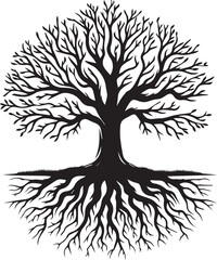 Tree With Roots Silhouettes EPS Tree With Roots Vector Tree With Roots Clipart	
