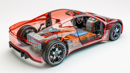 Transparent View of High-Performance Electric Sports Car