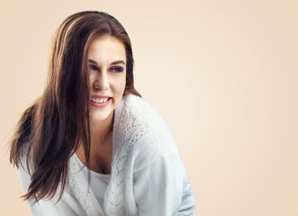 Beauty portrait of a young happy woman