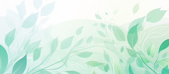 Delicate abstract background with green leaves