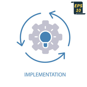 implementation icons  symbol vector elements for infographic web
