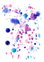 Drops and blots isolated on a white background for design and creating art effects