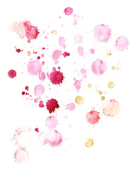 Drops and blots isolated on a white background for design and creating art effects