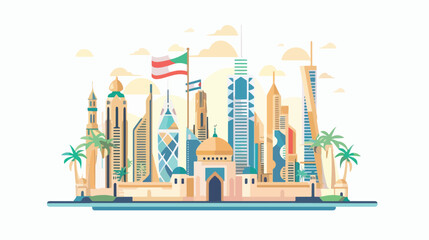 United arab emirates national day isolated on white - obrazy, fototapety, plakaty