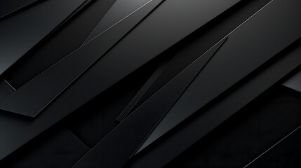 wallpaper; minimalistic background design; reflecting diagonals and futuristic triangular shapes of black color - obrazy, fototapety, plakaty