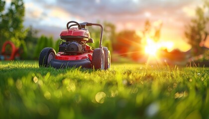 Essential lawn mower care and preparation guide for the upcoming gardening season - obrazy, fototapety, plakaty