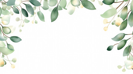 Obraz premium Hand painted light leaves decorative background