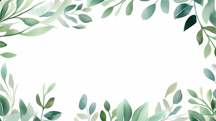 Fototapeta premium Hand painted light leaves decorative background