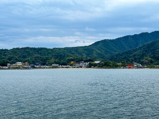Scenery of Miyajima Island and the Hiroshima Bay Inland Sea. Miyajima can be reached by regular...