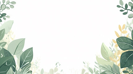 Hand painted light leaves decorative background