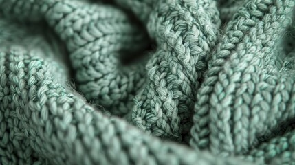 View from above reveals a lush mint green moss stitch knit, highlighting dense, textured weave. - obrazy, fototapety, plakaty