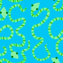 Summer cartoon animals seamless snake pattern for wrapping paper and fabrics and kids print and new 2025 year