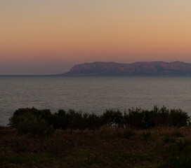 Panoramic picture. Sunrise on the paradise Mediterranean sea bay near Scopello - 746128203
