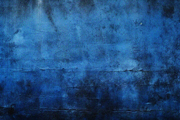 Blue grunge noise background with scratches. Dirty navy trendy grainy cement textured wall. Vintage...
