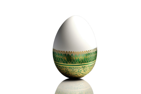 A high quality stock photograph of a single easter egg full body isolated on a white background