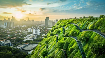 Foto op Aluminium Metropolis Embracing Sustainability: Pioneering Green Engineering Solutions © BRH
