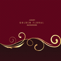 Golden Floral Luxury  Frame Background