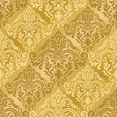 Luxury golden damask seamless pattern