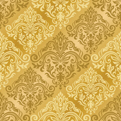 Luxury golden damask seamless pattern