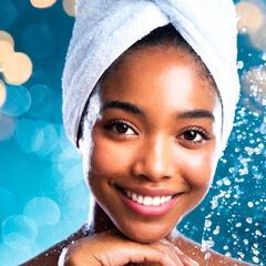 African-American woman spa beauty concept