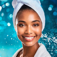 African-American woman spa beauty concept