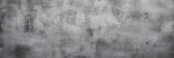 Muurstickers Gray grunge background with scratches dirty grey cement textured wall. Vintage wide long backdrop for design web banner © Konstantin