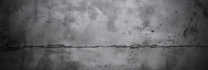 Obraz premium Gray grunge background with scratches dirty grey cement textured wall. Vintage wide long backdrop for design web banner