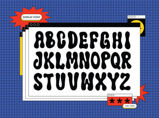 Vector Hand Drawn Alphabet. Trendy Liquid and Groovy Letters. Decorative Artistic Font. Y2K Letters Style.	