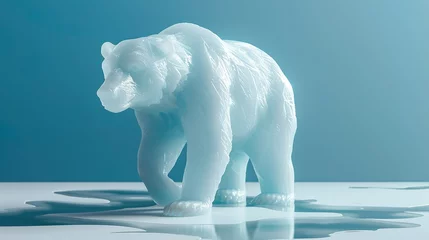 Outdoor-Kissen polar bear, ice bear, artistic ice sculpture © Borel
